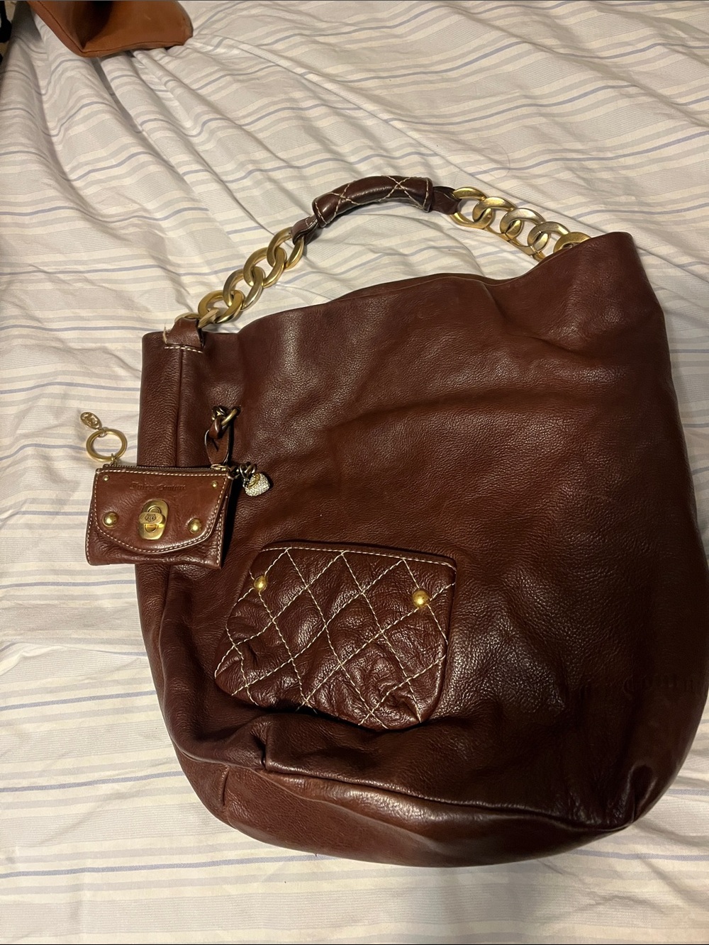 Vintage Juicy Couture Brown Leather Hobo Bag